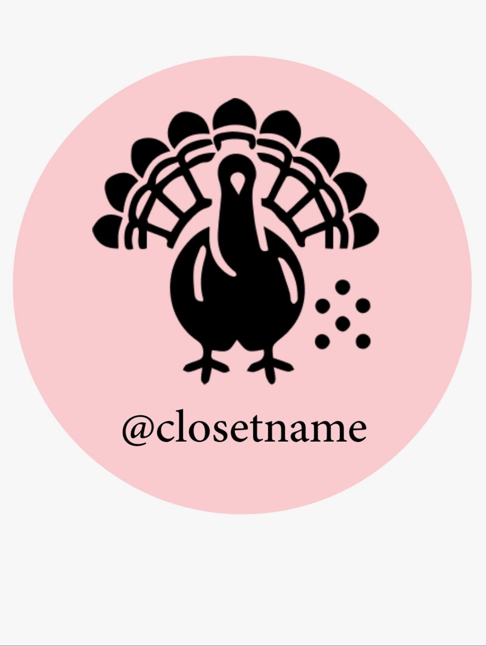 100ct ~ "THANKSGIVING TURKEY" CUSTOM STICKERS